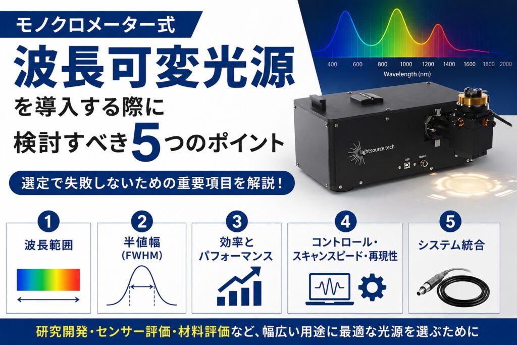 モノクロメータ式波長可変光源の選定